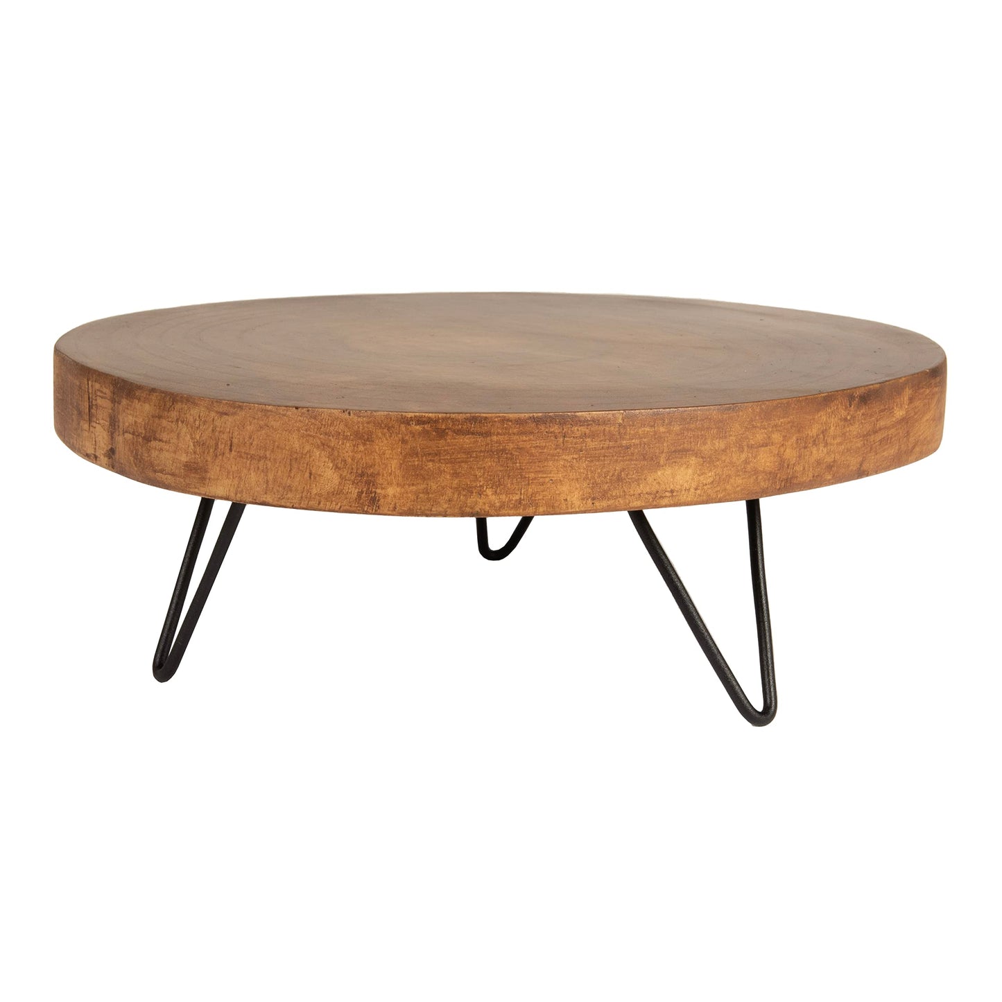 Creative Co-Op Decorative Paulownia Wood Pedestal, Dark Brown