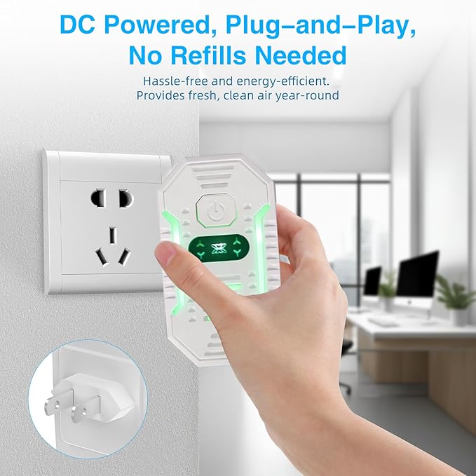 8 Pack Plug In Air Purifier Negative Ion Air Freshener for Home, Bedroom Kitchen Office Garage Room Air Ionizers Pets Smell Odor Dust Quiet Operation Portable Air Purifier