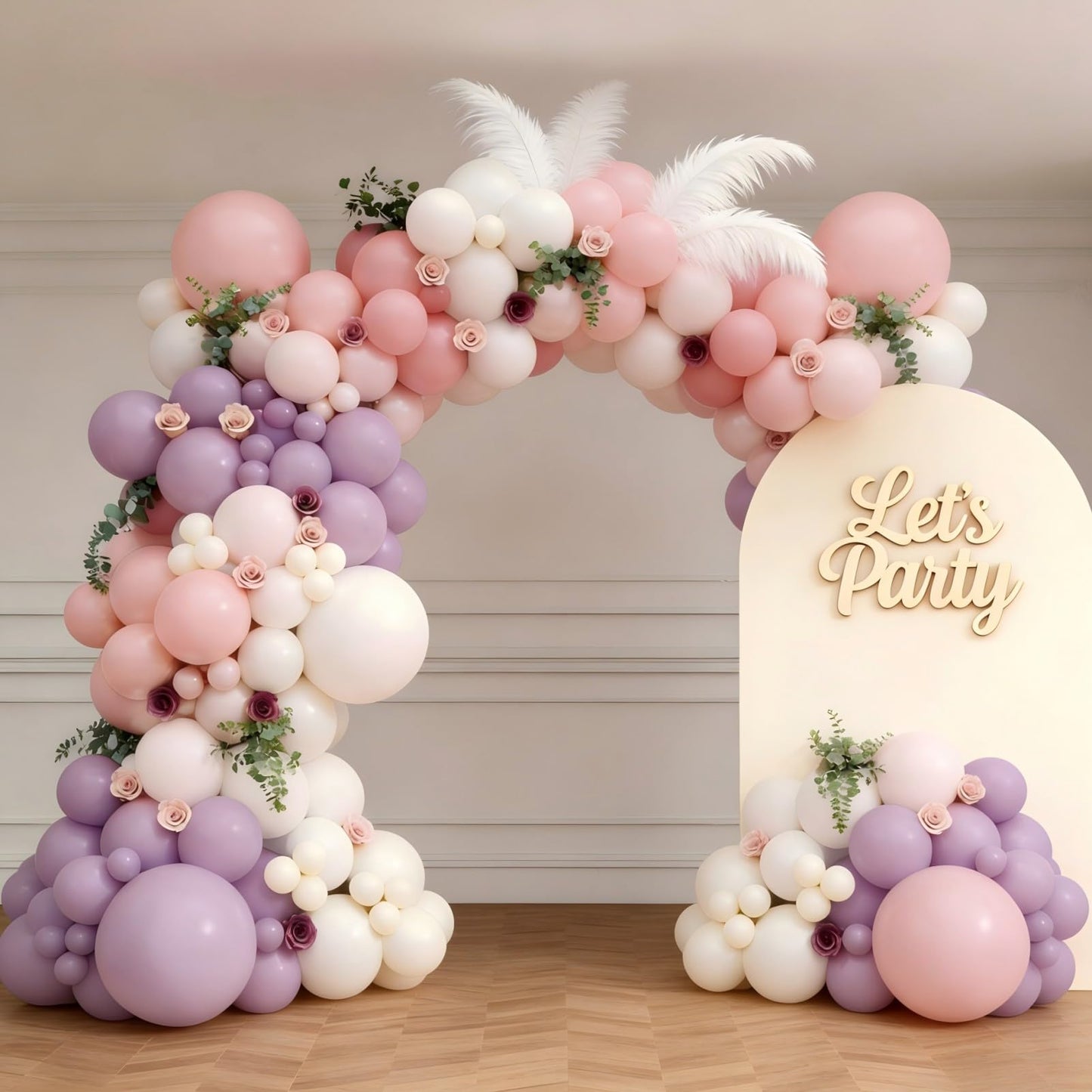 Pink Purple White Balloon Garland Arch Kit 143Pcs Lavender Light Pastel Purple Pink White Latex Balloons for Butterfly Bridal Shower Birthday Wedding Party Decorations
