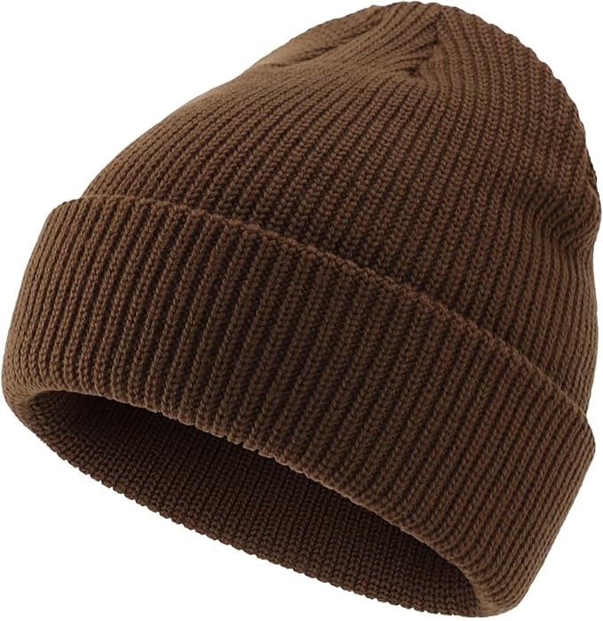 Connectyle Classic Double Layer Knit Beanie Hat Warm Thick Acrylic Winter Hats Daily Cuffed Beanies Watch Hat for Men Women