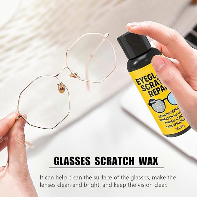 Glasses Lens Scratch Remover, Eyeglass Scratch Remover, Eyeglass Cleaner Spray, Sunglasses Cleaning Kit for Camera/Mirror/Windshield/Stove