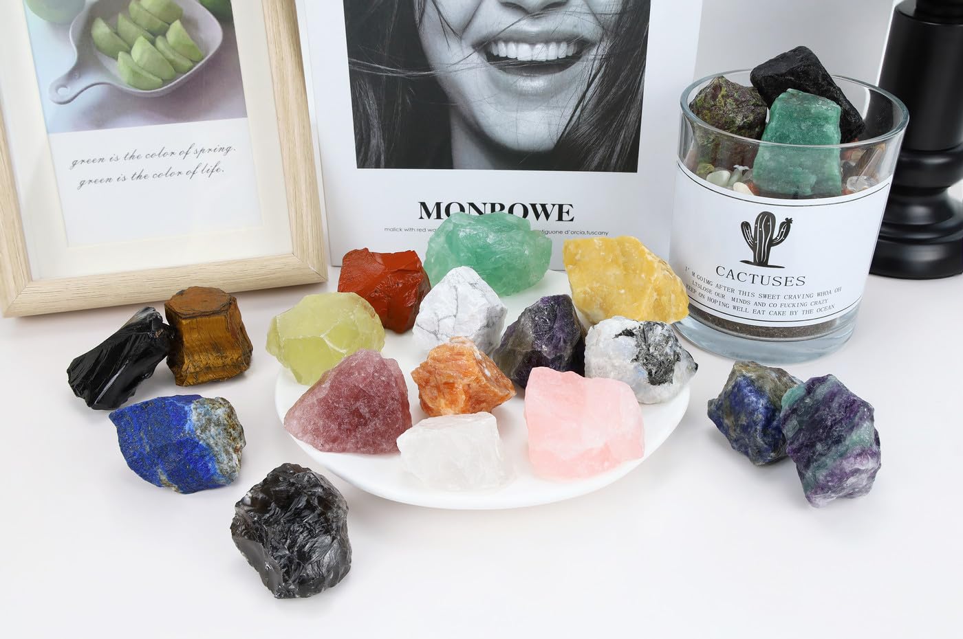 XIANNVXI Moonstone 1.8-2.2" Large Raw Crystals and Healing Stones Natural Rough Crystal Rocks for Decor Gifts Tumbling Cabbing Polishing Fountain Rocks 1PCS