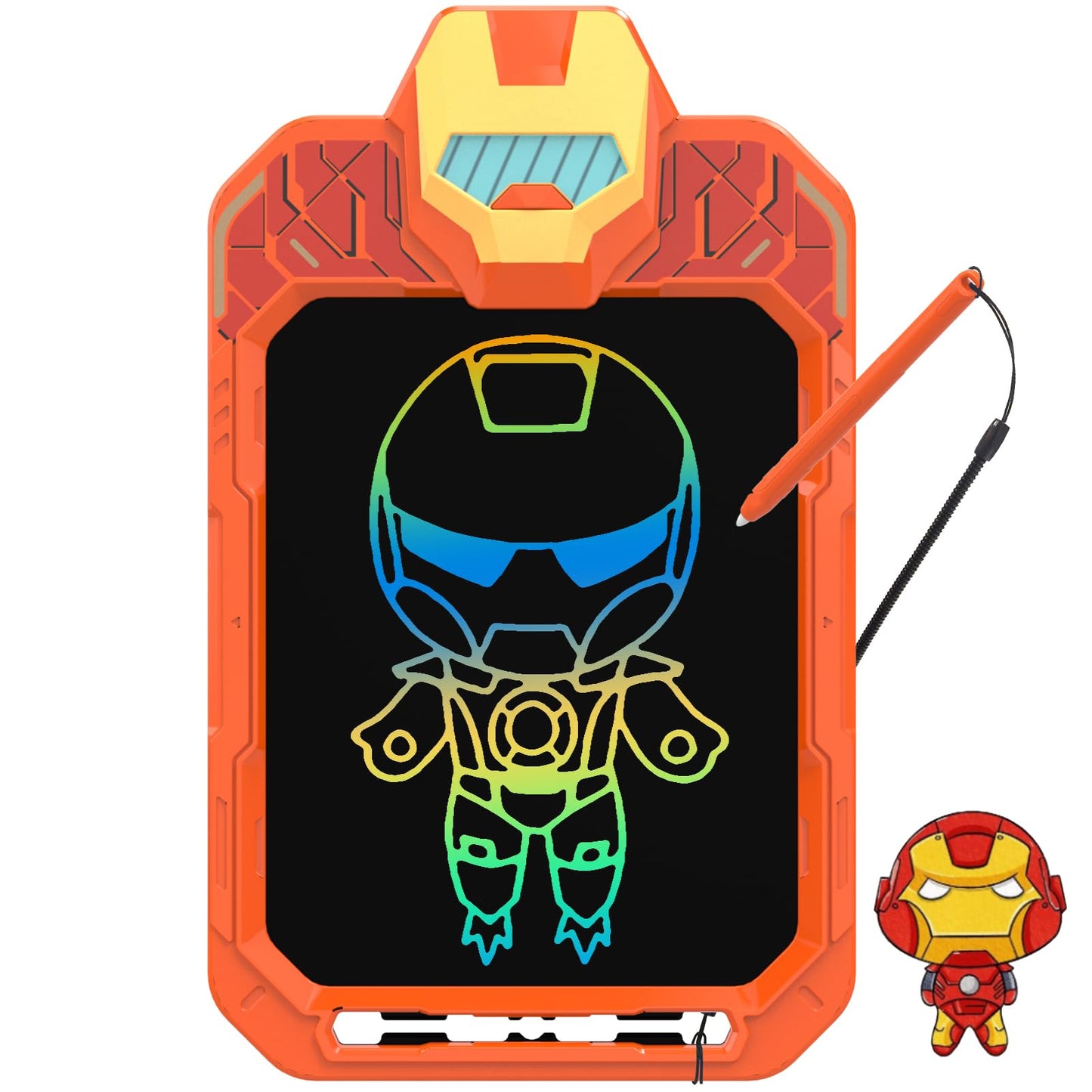 BUKEBU LCD Writing Tablet Doodle Board 10 Inch, Colorful Drawing Pad, Electronic Drawing Tablet, Drawing Pads,Travel Gifts for Kids Ages 3 4 5 6 7 8 Year Old Girls Boys (Mech Warrior)