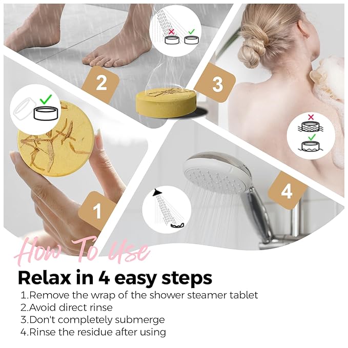 Shower Steamers Aromatherapy Travel Essentials for Women 8 Pcs Bath Bombs Birthday Gifts for Men, Sister, Shower Bombs Stocking Stuffers Christmas Gifts Fruity