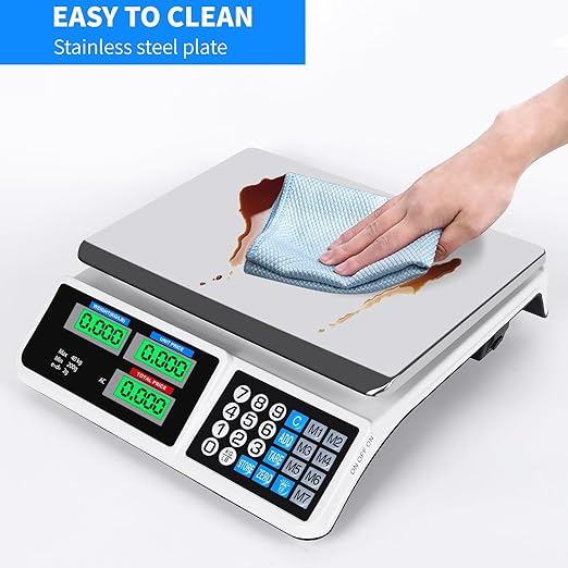 CHENDY 88lb/40kg Digital Commercial Price Scale, Price Computing Scale, Commercial Scale for Food with Dual LCD Display for Farmers Market, Retail Outlets, Meat Shop, Deli