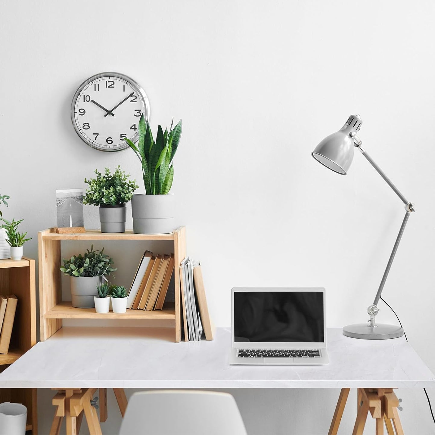 Kaboon Universal Tabletop 36"x20", Solid One-Piece Melamine Table Top, Double L-Desk Floating Desk DIY, Home and Office Countertop, White Rock