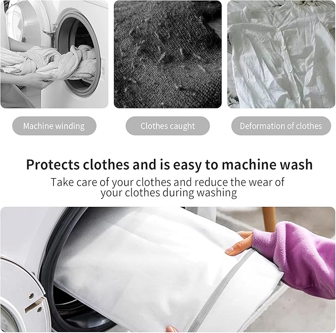 Mesh Bra Bags for Laundry(9 Pack) by MDSXO, White Lingerie Bags for Washing Delicates,Baby Laundry,Sock,Travel Storage[1XXL/2XL/3L/2M/2bra bags]