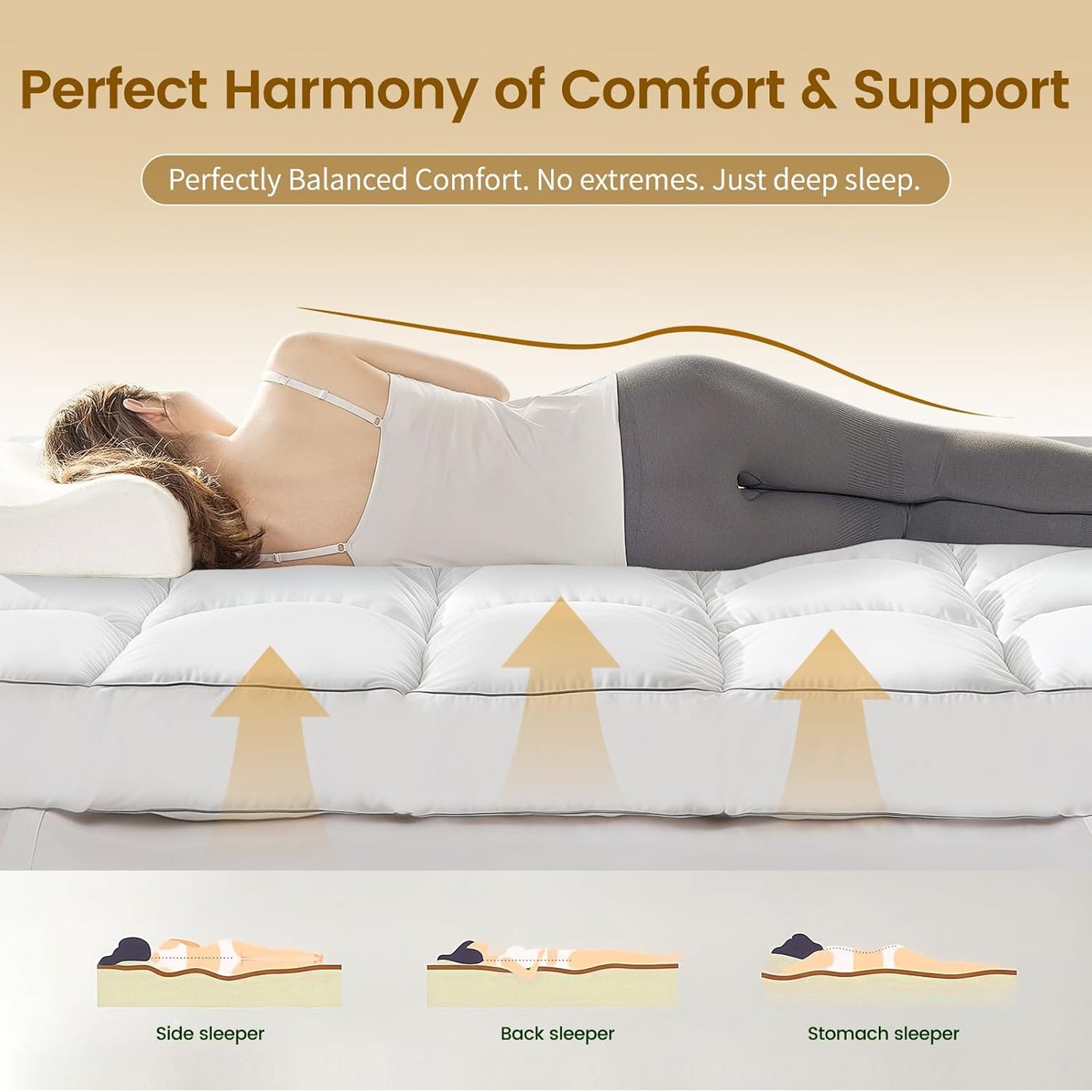 Decroom 5 Inch Memory Foam Mattress Topper Twin Size, Filled with Breathable Memory Foam Pillow Topper, Soft Fluffy Supportive Bed Mattress Pad for Back Pain Relief, 75x39x5 Inch