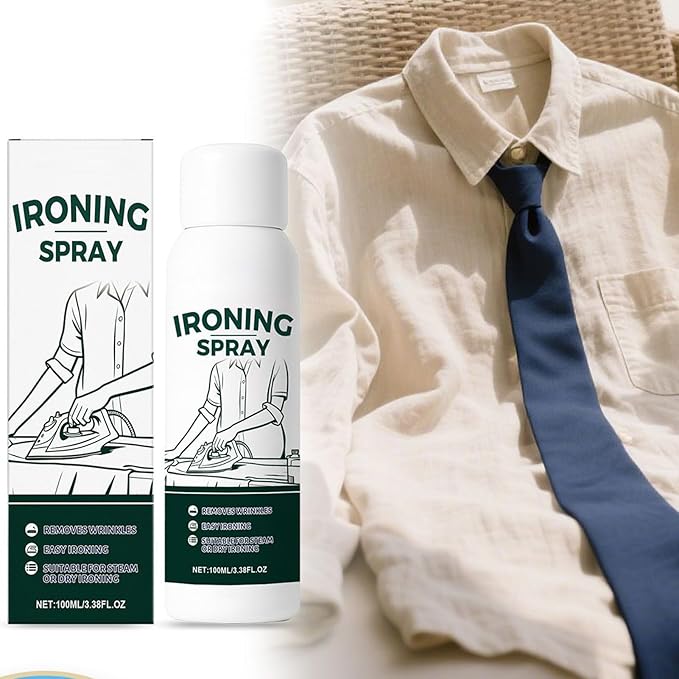 Ironing Spray, Anti Static Mist, 4x14cm, Clothes Iron Spray, Fabric Starch Liquid, No Flaking No Clogging, SmoothFinish Vapor, for Cotton Linen Polyester Wool Silk Home Travel Business