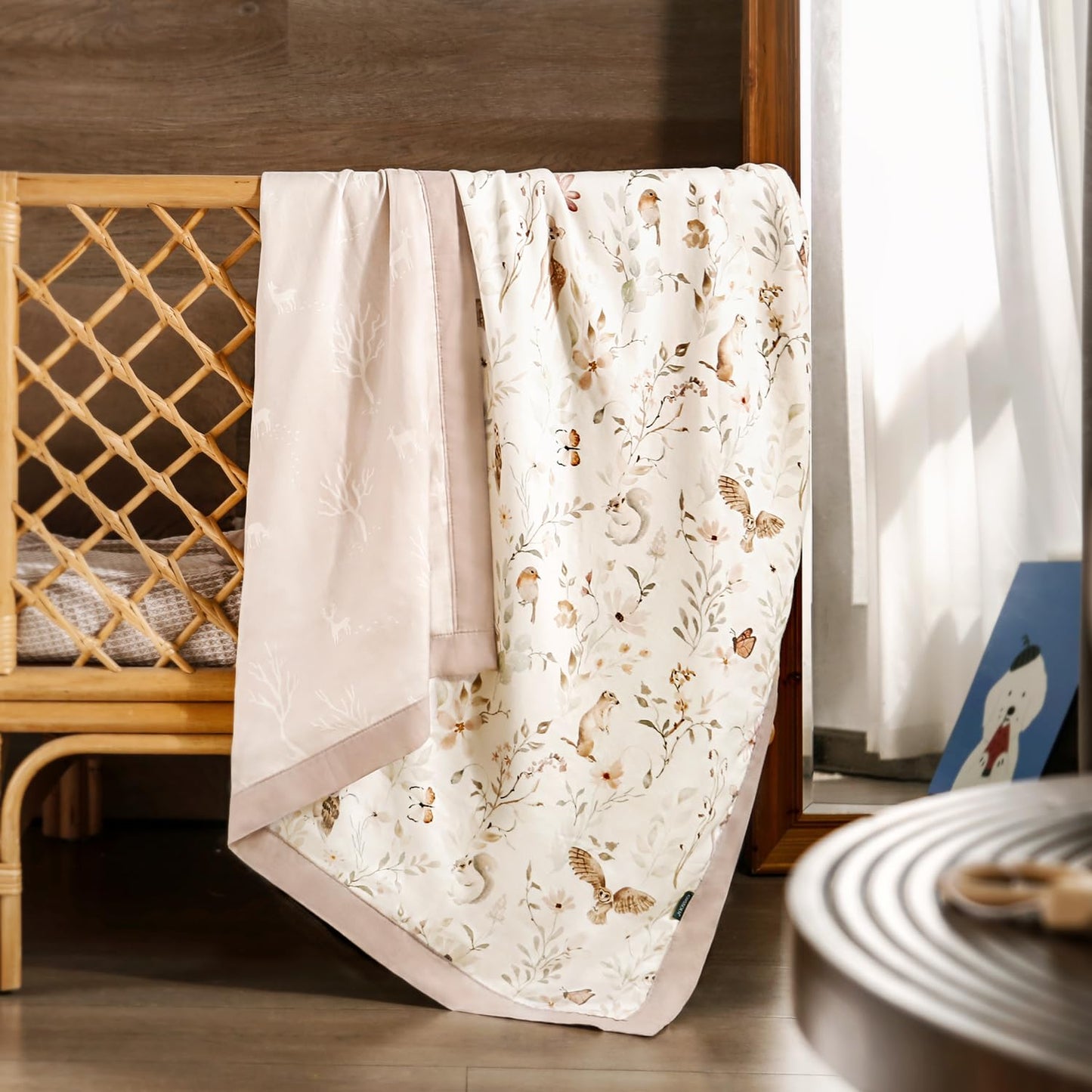 GRSSDER Muslin Cotton Quilt Blanket - Silky Soft and Breathable Baby Blanket Quilt, Oversized Muslin Blankets for Newborns, Toddlers & Kids, 6 Layers Reversible Design for All Seasons, 47" x 47"