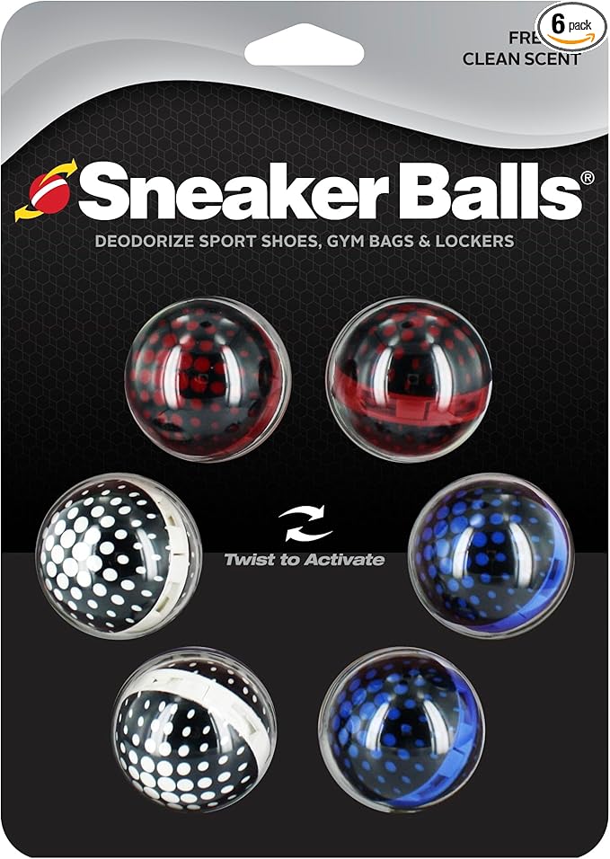 Sneaker Balls Odor-Fighting Shoe Fresheners, Eliminates Unpleasant Smells, Perfect For Sneakers, Gym Bags, Gear Bags, Drawers, Lockers, And More!, Matrix, 6 Pack