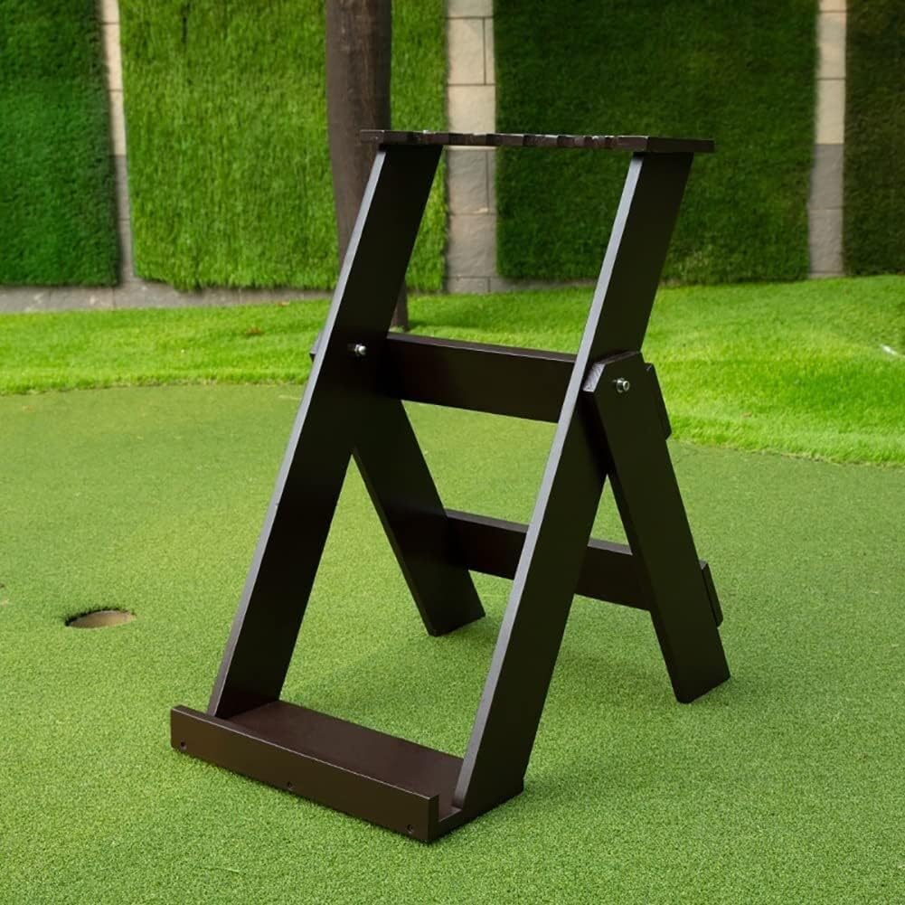 Katzowen Golf Club Rack for Garage, Wooden Golf Clubs Display Stand, 7 Golf Putter Holder, Indoor & Outdoor Golf Club Storage Shelf Organizer Equipment