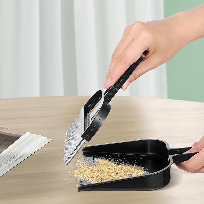 Mini Desktop Sweep Cleaning Brush - Small Broom and Dustpan Set for Keyboard Crumbs, Craft Mess, Countertop Cleaning