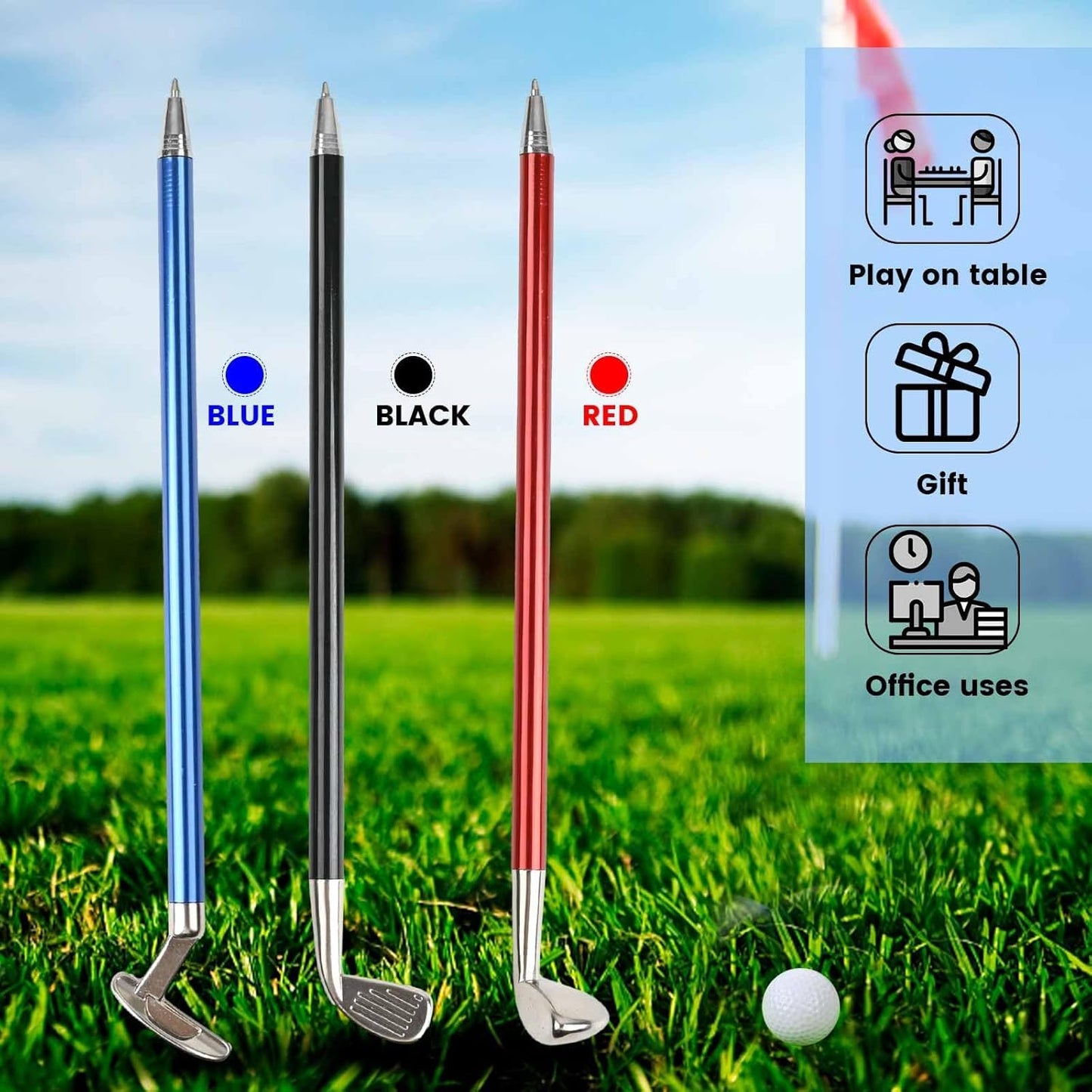 Golf Pens Toy Set Christmas Stocking Stuffers for Adults Teens, Mini Office Desk Game Toys Cool Gadgets Stuff Things Fidget Toys Golf Club Pen Stress Relief Item,