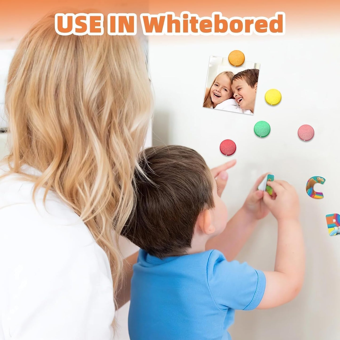 Qualsen Fridge Magnets - 30pcs Strong Mini Refrigerator Magnets for Whiteboard, Locker, Office, Classroom (Red)