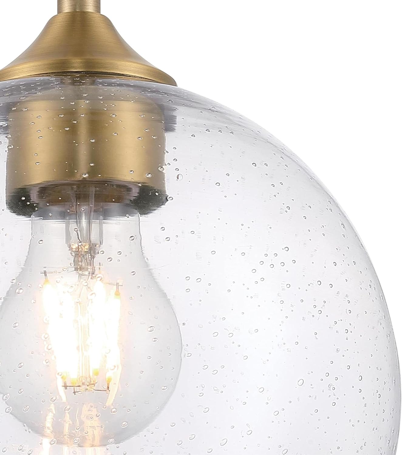 Westinghouse 6130600 Tatze Contemporary One Light Indoor Mini Pendant, Brushed Brass Finish, Clear Seeded Glass