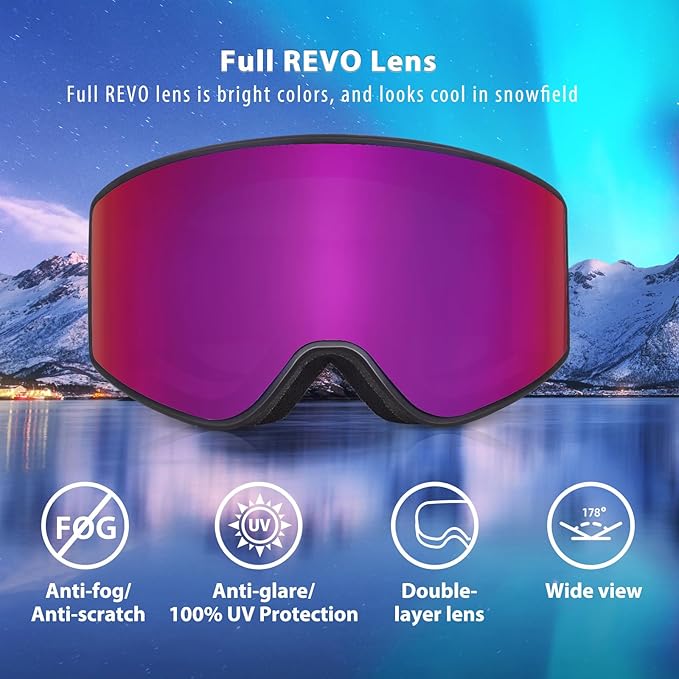 EXP VISION Ski/Snowboard Goggles Parent-child Snow Goggles Over Glasses for Men, Women Youth Kids