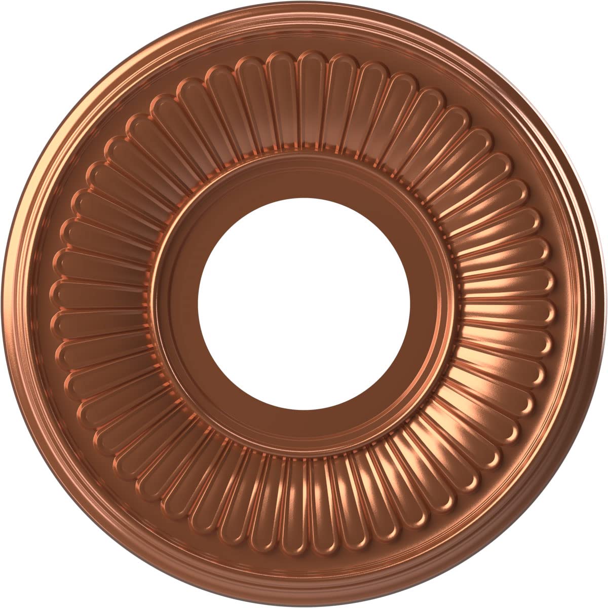 Ekena Millwork Cmp10Bebco Berkshire Thermoformed Pvc Ceiling Medallion (Fits Canopies Up To 4 1/2), 10Od X 3 1/2Id X 3/4P, Brigh