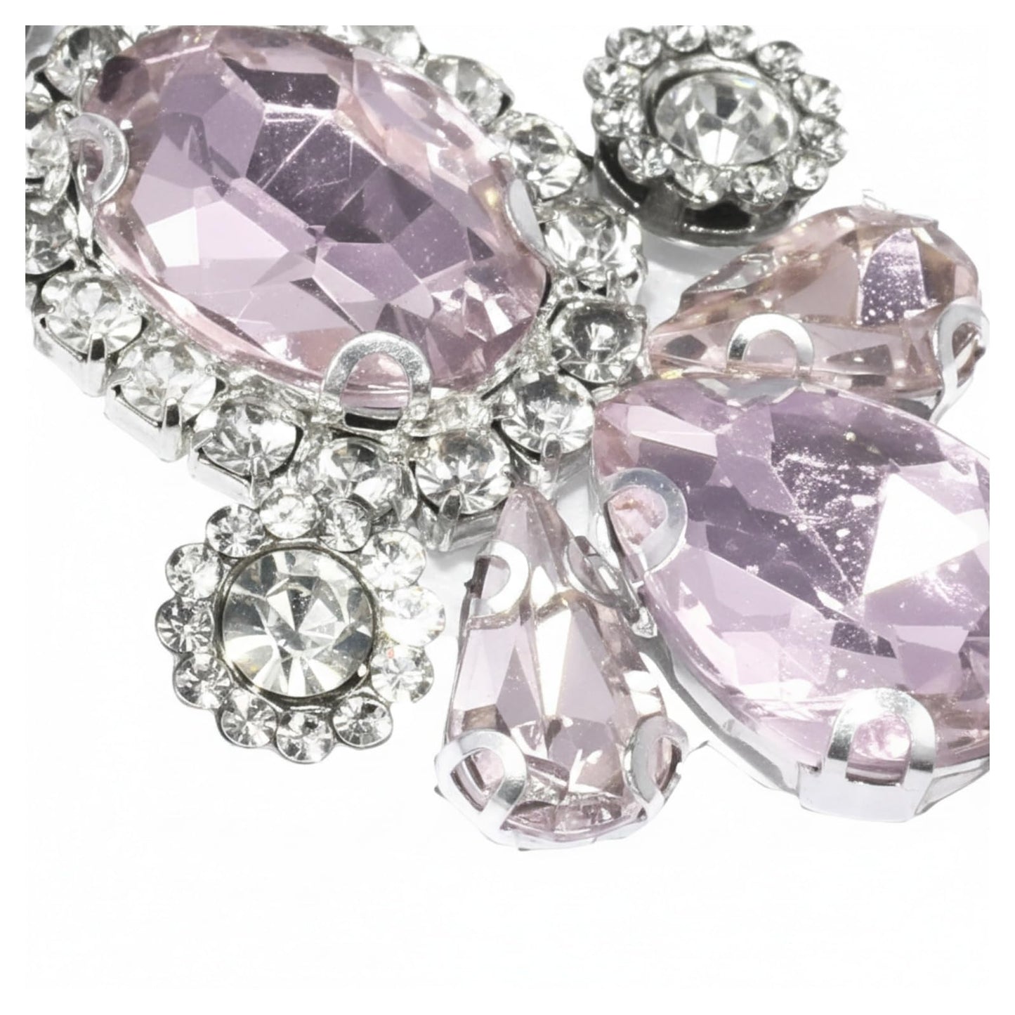 PANTOSS Rhinestone Applique Iron on Patches, Crystal Iron-On Flower Sequin Embellishments Trim for Bridal Sash, Wedding Dress DIY, and Evening Gown (4pcs, Pink)