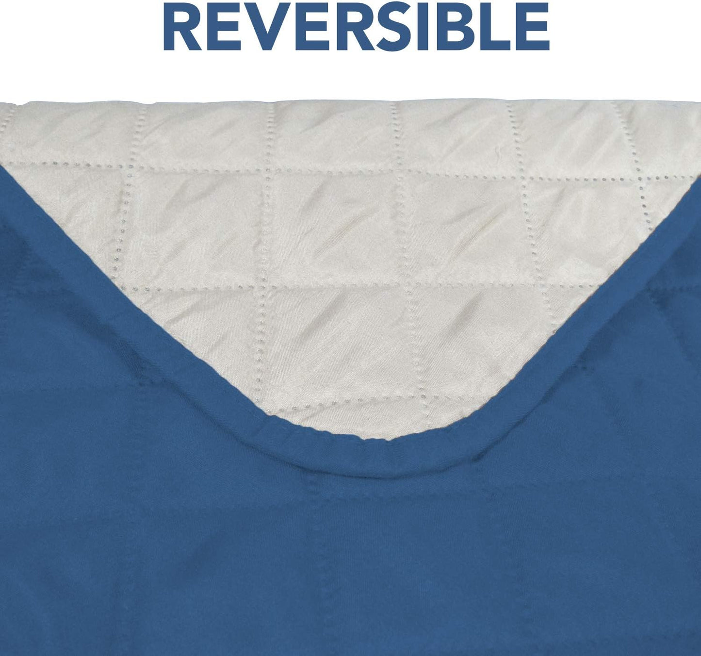 PureFit Reversible Sofa Cover Water Resistant Loveseat Couch Cover, Machine Washable Furniture Cover with Non-Slip Foam and Adjustable Strap for Dogs, Pets (Loveseat, Blue/Ivory)