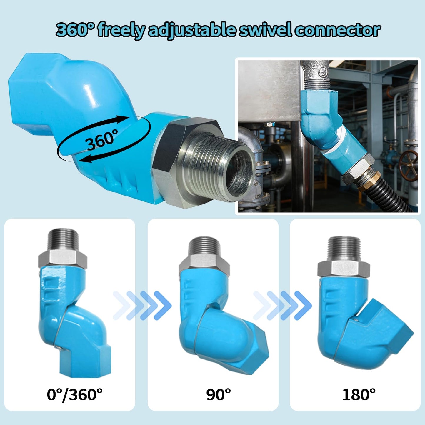 3/4 Inch Commercial Gas Hose Swivel Connector, Fuel Hose Swivel,Quick Connect Hose Fitting Intended for Kitchen,48 Inch Gas Line Hose and Restaurant