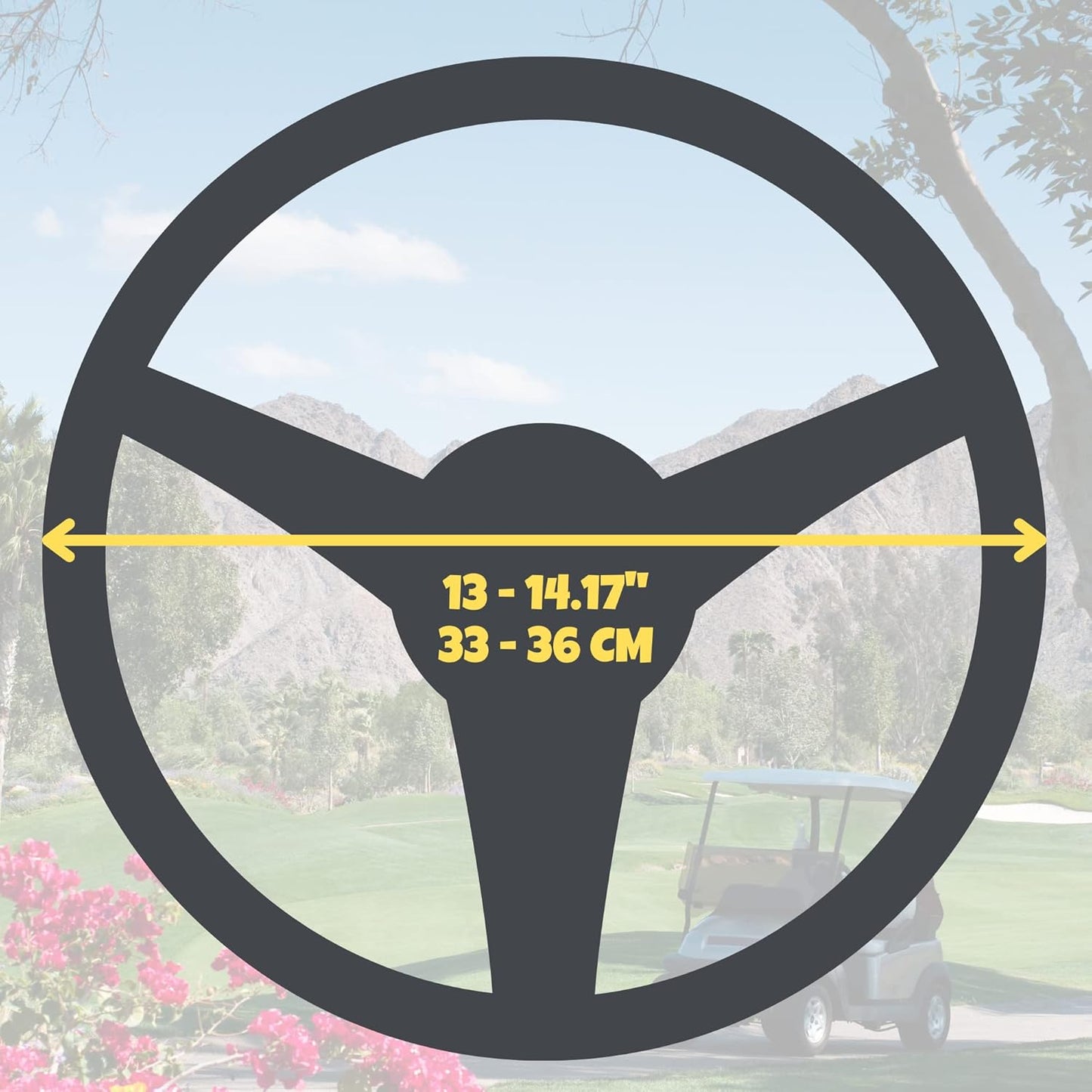 Universal Colorful Bling Crystal Diamond Rhinestones Golf Cart Steering Wheel Cover fits Club Car, Yahama, EZGO, Anti Slip Cover Easy to Install, Great Gifts for Golfer Women Womens (Colored Diamond)