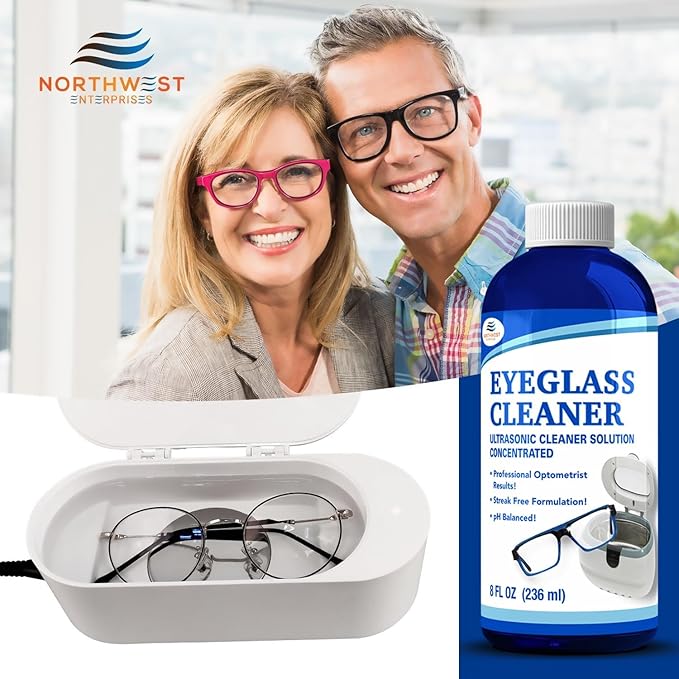 NORTHWEST ENTERPRISES Ultrasonic Eyeglass Cleaner Solution. Concentrated Glasses Cleaner for use in Sonic and Ultrasonic Machines. (2)