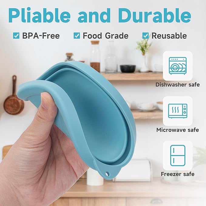 4 Cup Silicone Replacement Lids Storage Cover for Anchor Hocking Glass Bowls (Container not Included) 4 Pack Microwave, Dishwasher and Freezer Safe