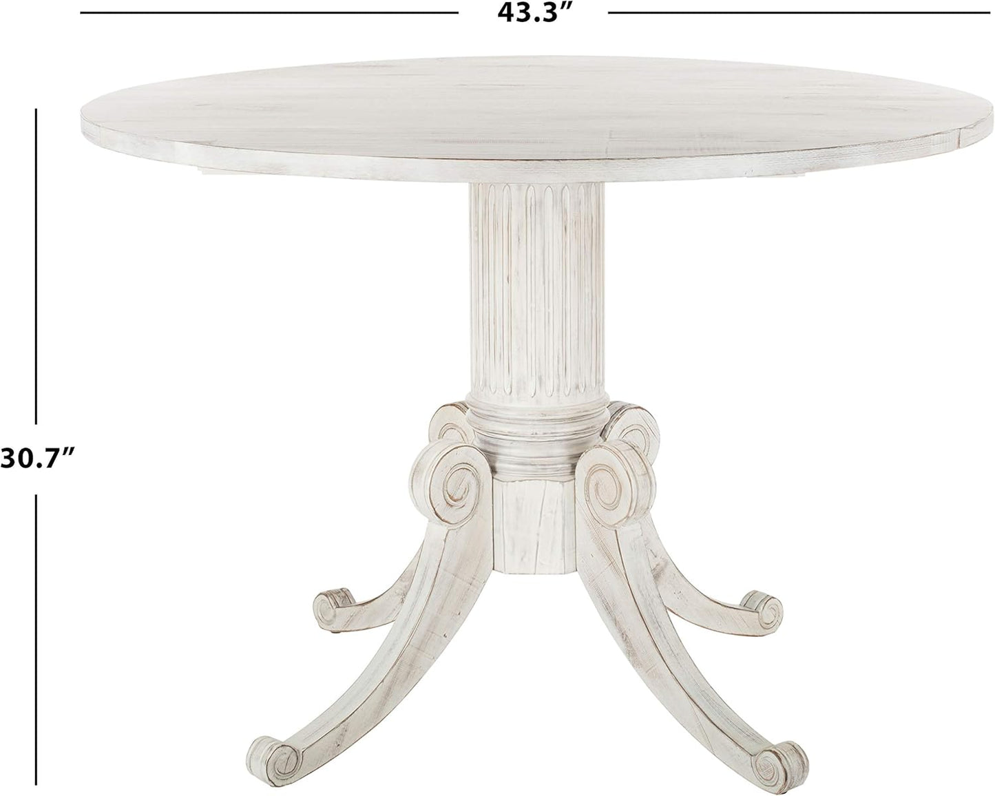 Safavieh Home Forest Traditional Antique White Drop Leaf Dining Table