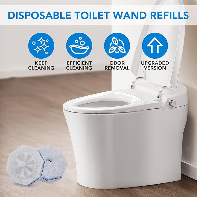 Disposable Toilet Wand Refills for Clorox, 50 Count - Compatible with Clorox Toilet Wand for bathroom Cleaning