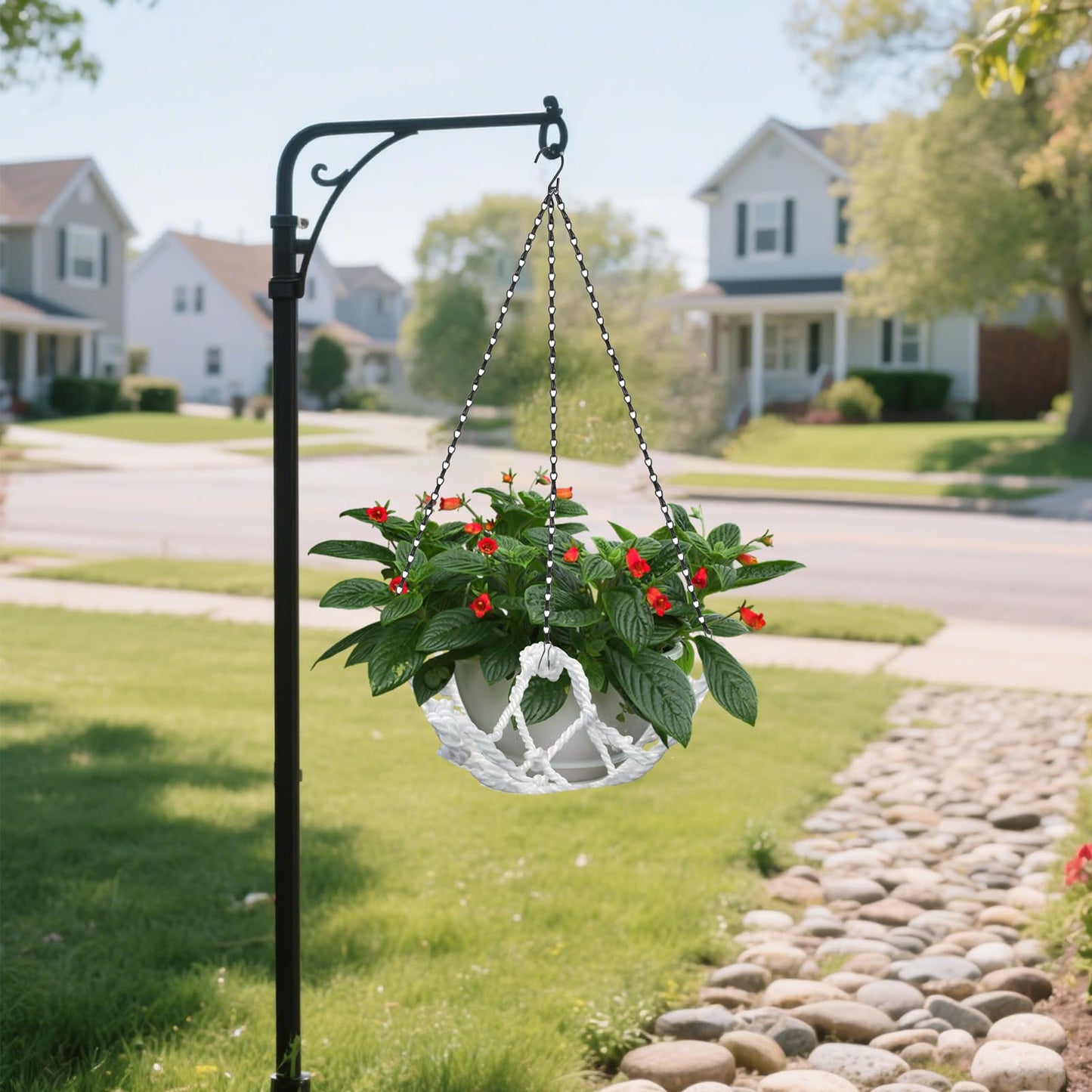 3 Sets Hanging Planter Holder Flower Pot Hanger for Indoor& Outdoor Plant, Hanging Planter Basket for Home Garden Porch Yard Ceiling, Fits for 10'' Pot, Load capacity 20 lbs (Pots Not Included)