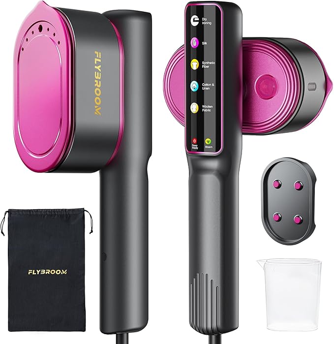 Travel Steamer for Clothes, 1200W Portable Steamer ＆ Iron 2 In 1, 13s Heat Up, LED Touch Display with 5 Modes, Large Ceramic Heat Panel, 110ml Tank, Garment Steamer for Home and Travel 𝟏𝟏𝟎𝐕