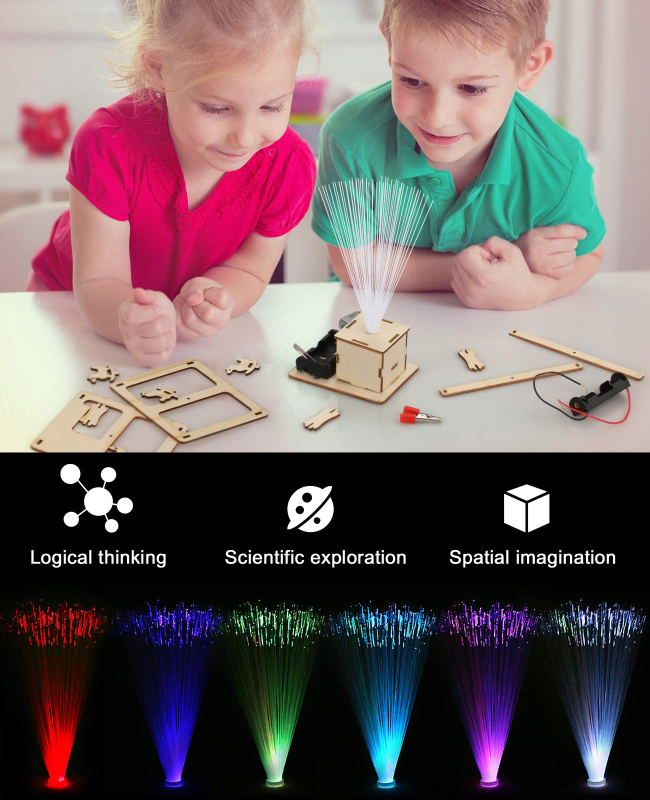 Poraxy 4 in 1 STEM Kits for Kids Age 8-10, Science Kits Building Projects for Kids, STEM Toys for Boys Girls Age 8-13, 3D Puzzles Educational Craft 8-12, Birthday Gifts for 6 7 9 10 11 12 13 Year Old