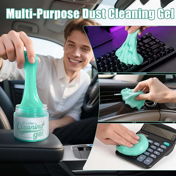 ASFSKY Car Cleaning Gel (Aromatherapy aroma) Dust Cleaning Putty Universal Car Interior Cleaner Keyboard Dust Remover Car Slime Gifts for Men Women girl Christmas stocking stuffers（4 pack）