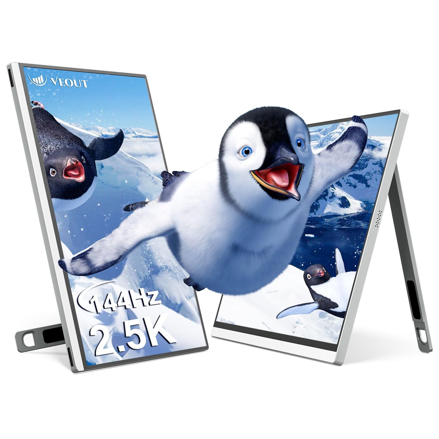 Veout 16-inch 2.5K 144Hz Portable Gaming Monitor in 4 Colors, IPS with FreeSync, USB-C & Mini HDMI for Laptop/Mac/PS5/Xbox/Switc