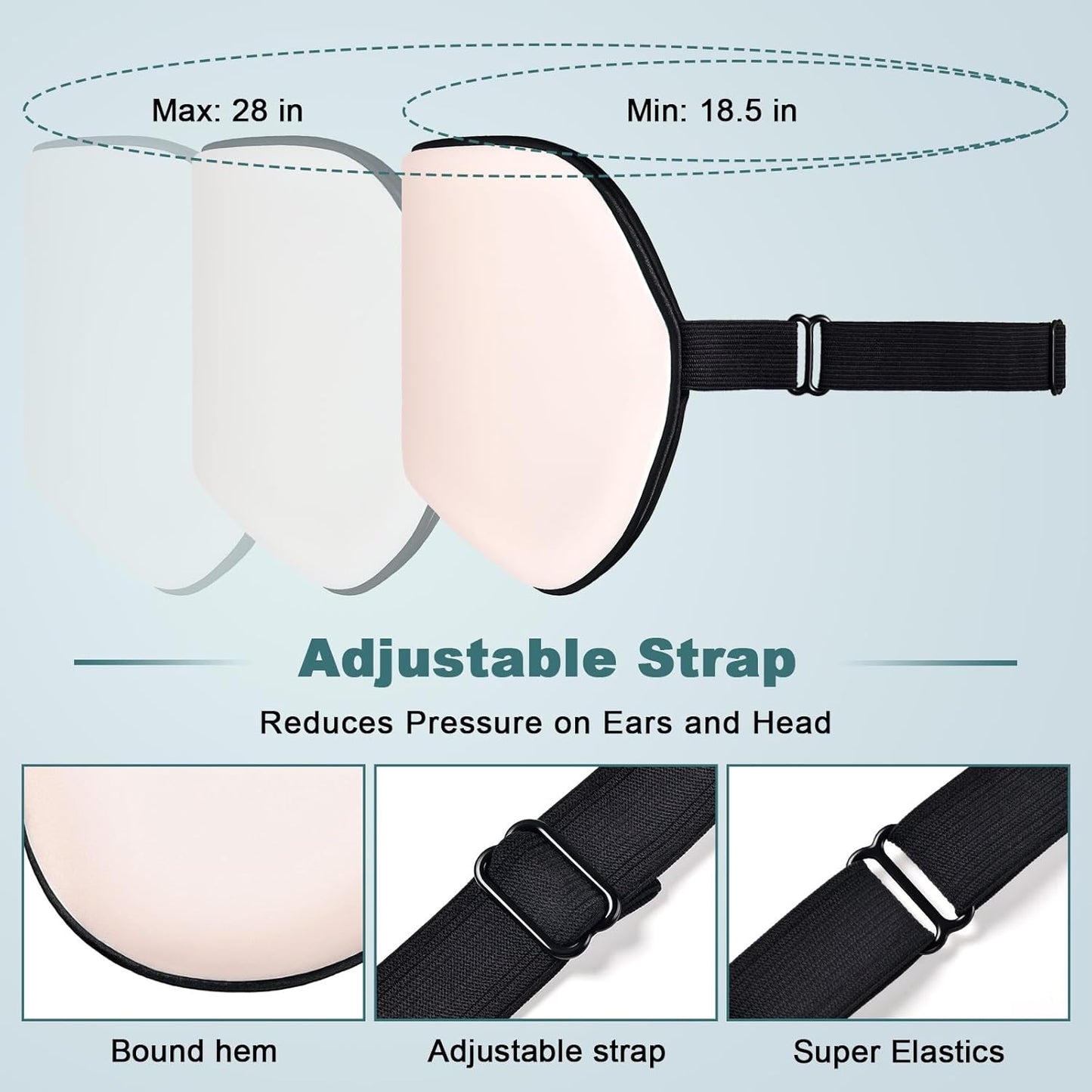 Sleep Mask, Real Natural Pure Silk Eye Masks with Adjustable Strap for Sleeping, Mulberry Silk Eye Sleep Shade Cover, Block Light Reduces Puffy Eyes Traveling Gifts