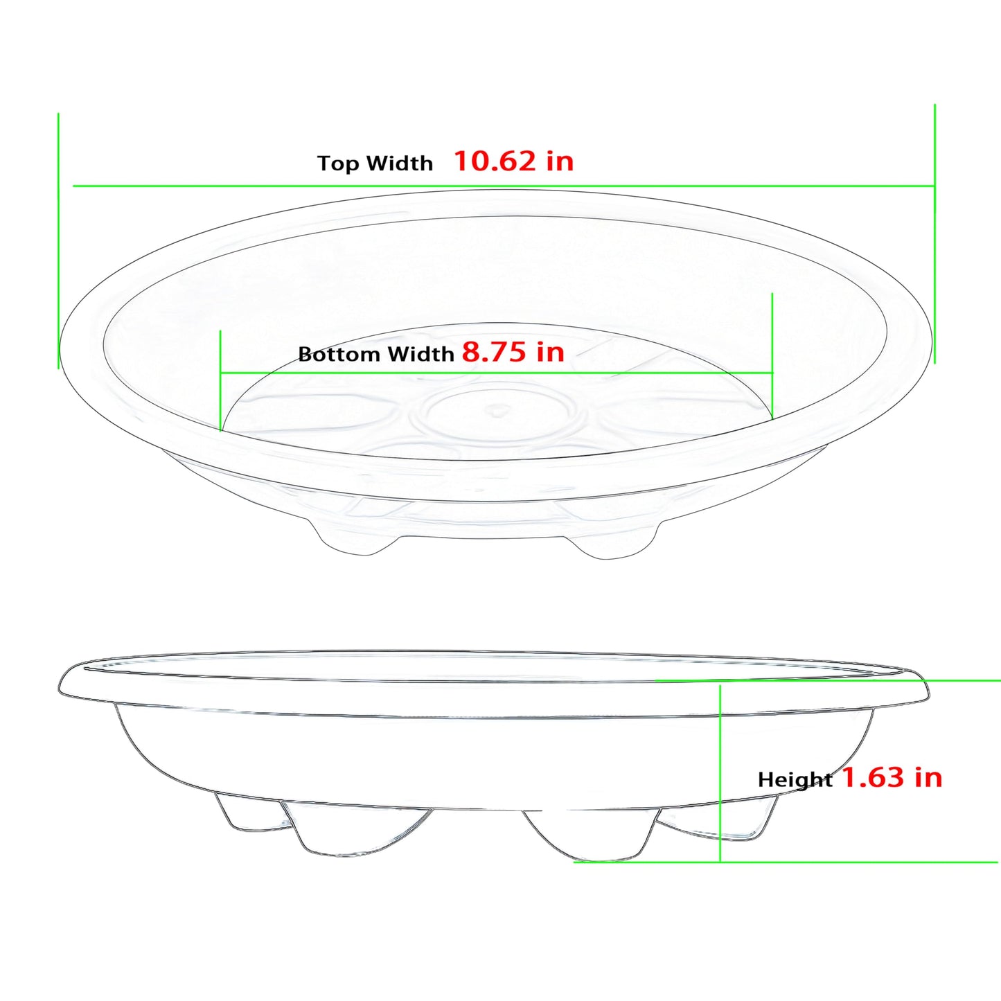 OVZILKI 2 Pack of Plant Saucer 10 inch, Heavy Duty Pot Saucers for Plants, Plant Drip Trays for Indoors Outdoor, Plant Water Tray for Planters, Black
