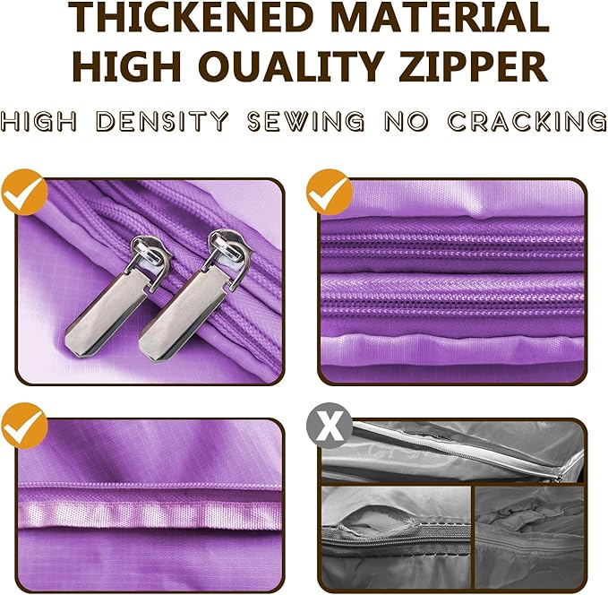 3-piece compressed clothes storage bags, foldable wardrobe storage bags, large-capacity with handles, suitable for sweaters, bed sheets, blankets, down quilts, pillows, toys, etc.（purple）