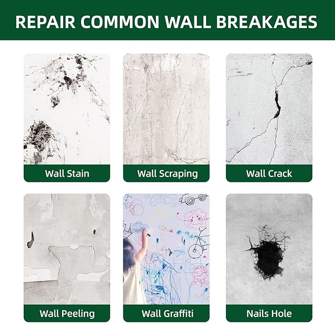 250g Wall Putty Hole Repair, Safe Wall Mending Agent, Drywall Repair Kit with Nozzle,Spackle for Drywall Paste, Easy to Fill Holes for Aluminum Metal Plaster Sheetrock Ceiling