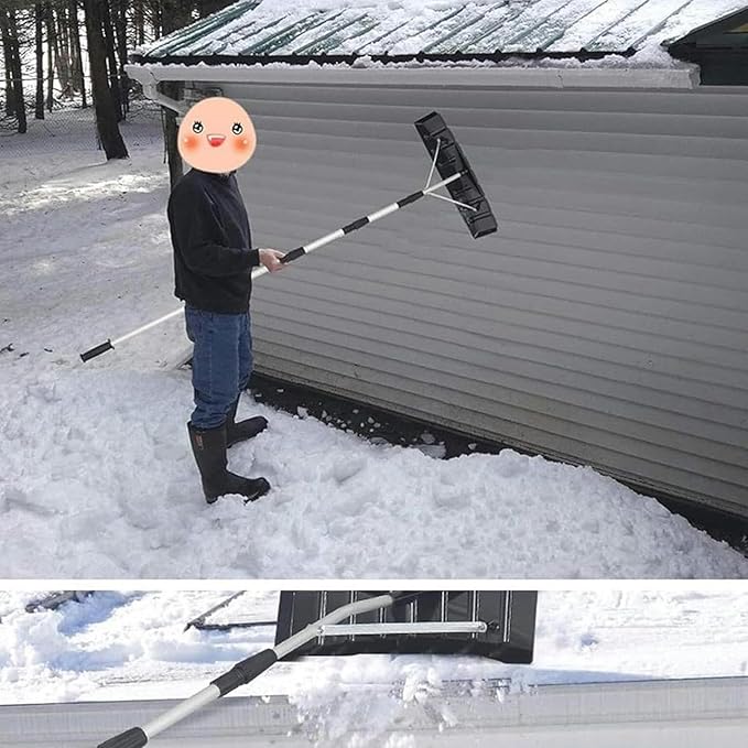 Adjustable 6.2-21ft Lightweight Aluminum Snow Rake - Portable Roof & Solar Panel Snow Removal Tool, Easy Clearing for Seniors