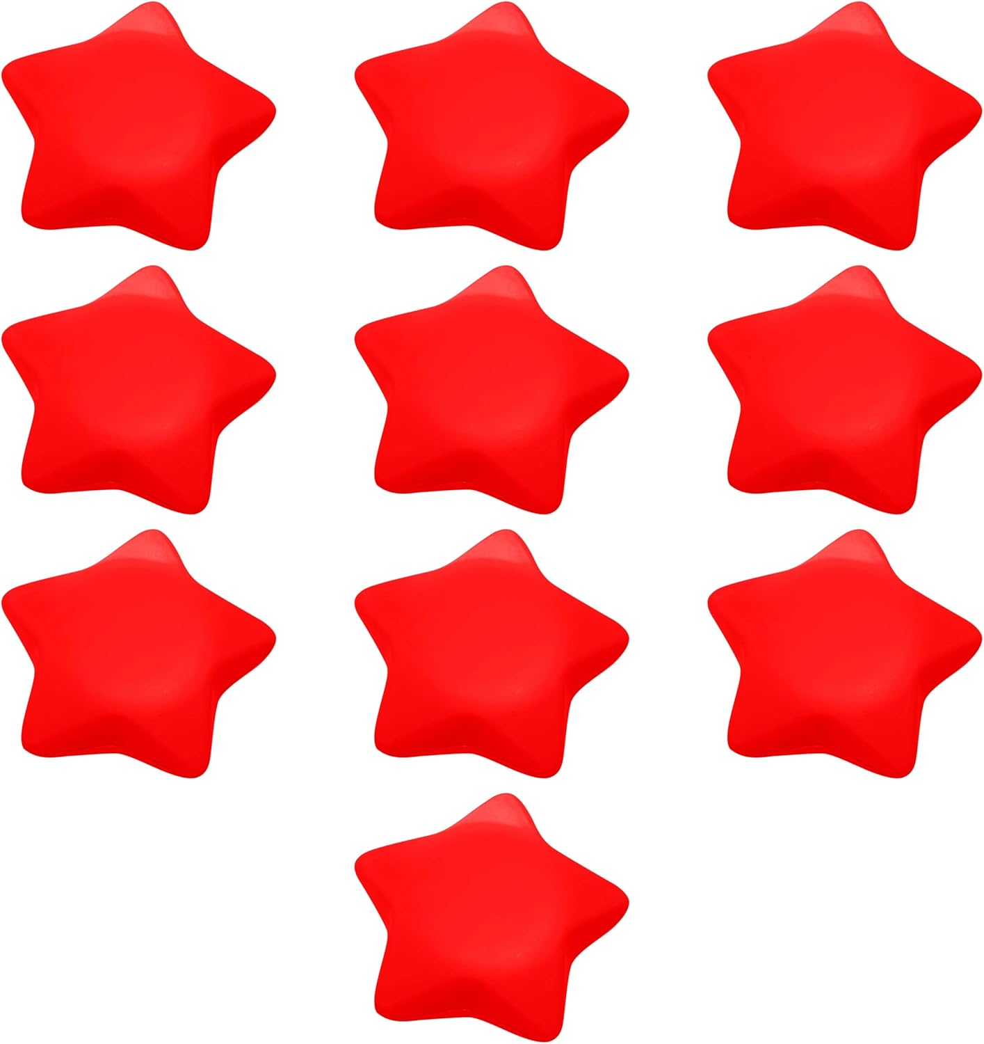 DISCOUNT PROMOS Star Squeeze Balls Set of 10, Bulk Pack - Anxiety Stress Relief, Perfect for Your Desk, Office or Home - Red