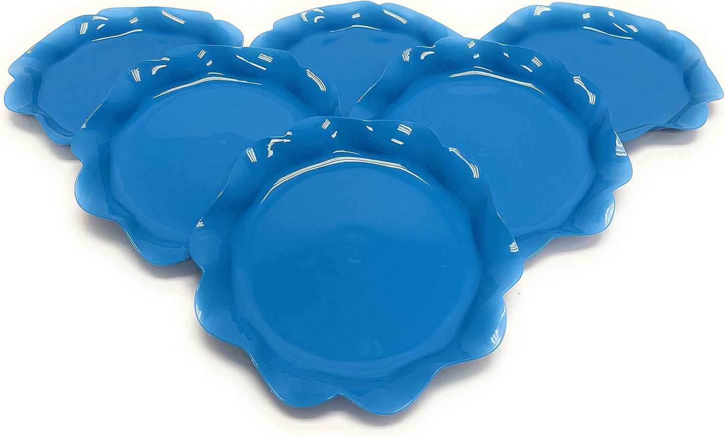 Mintra Home Reusable Bowls and Plates 6pk - Lotus Collection (Blue, Plate 6pk - (7.5inW))