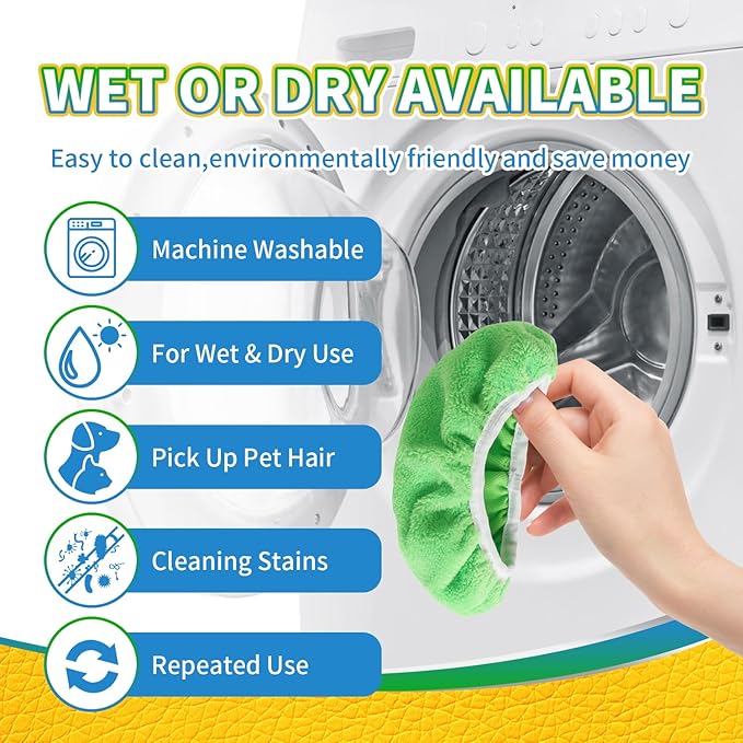 Reusable 100% Coral Fleece Mop Pads Compatible with Swiffer Sweeper, 3 Pack Wet and Dry Flat mop Cover, Washable Wet Pads Refill for Surface/Hardwood Floor Cleaning (Mop is Not Included)
