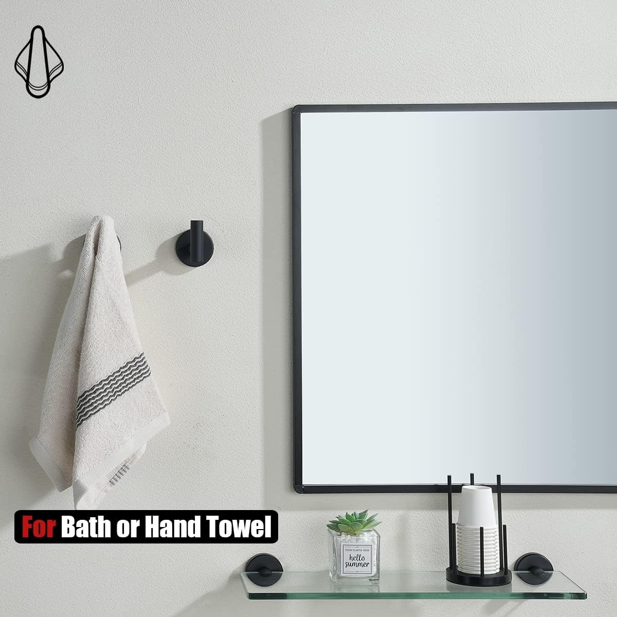JQK Bathroom Hardware Set, 5-Piece Bath Accessories Set Matte Black Wall Mount Includes 24 in Towel Bar, 7 in Towel Ring, Toilet Paper Holder, 2 Towel Hooks, BAS165-PB