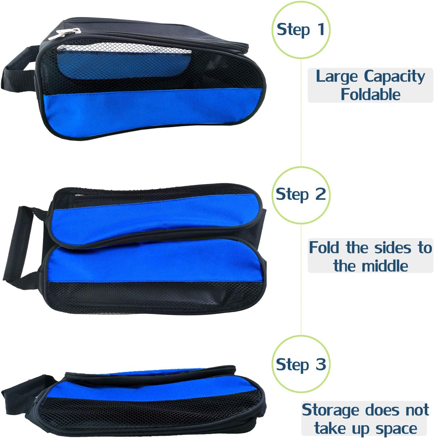 Outdoor Golf Shoes Bags Travel Shoes Bags Zippered Sport Shoes Bag (Blue)