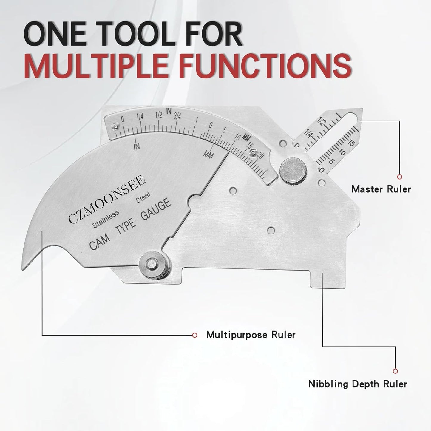 MG-8 Cam-Type Fillet Weld Gauge Stainless Steel Bridge cam Welding Inspection Ruler
