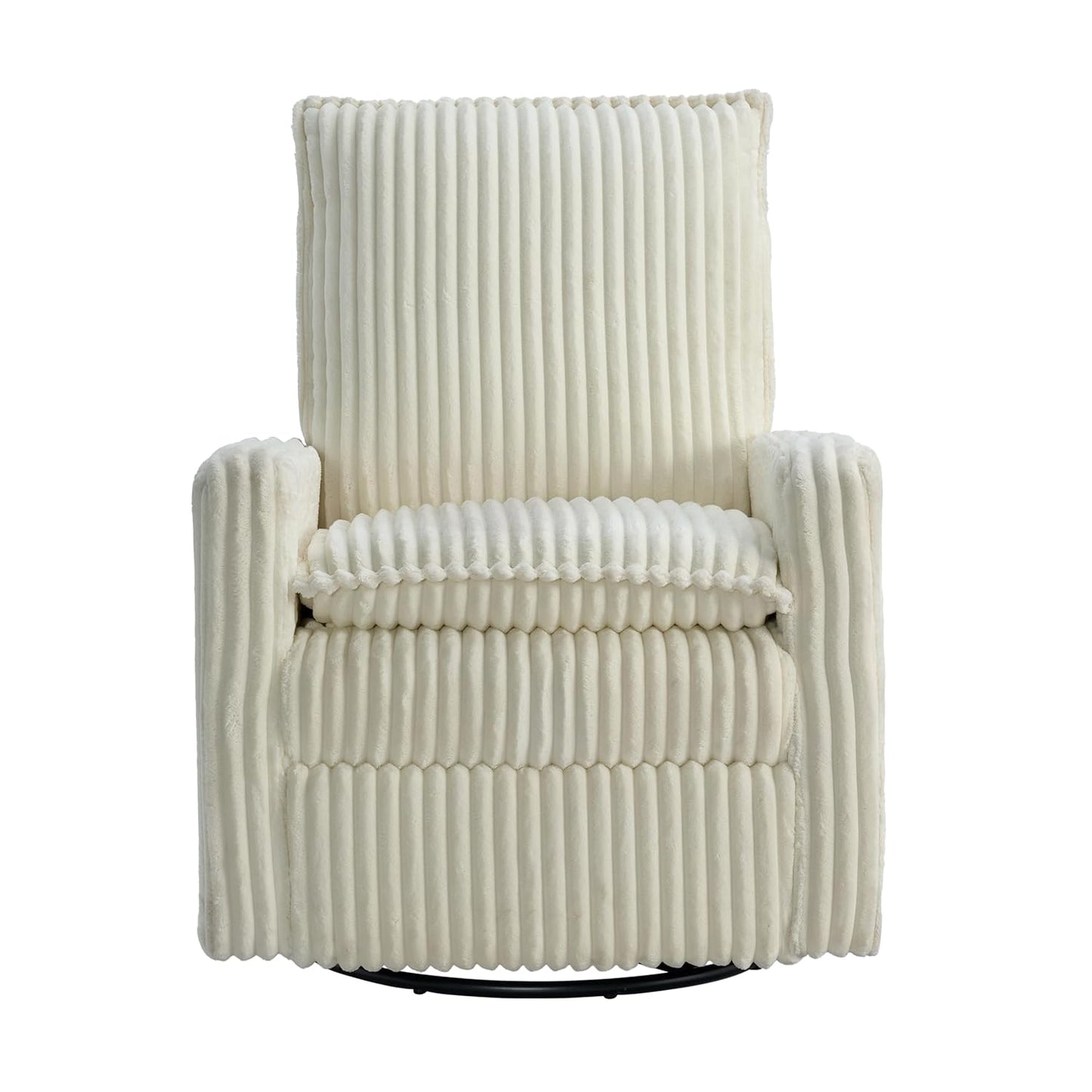 Oxford Baby Uptown Upholstered Swivel Glider and Recliner Nursery Chair - Corduroy, Pearl White
