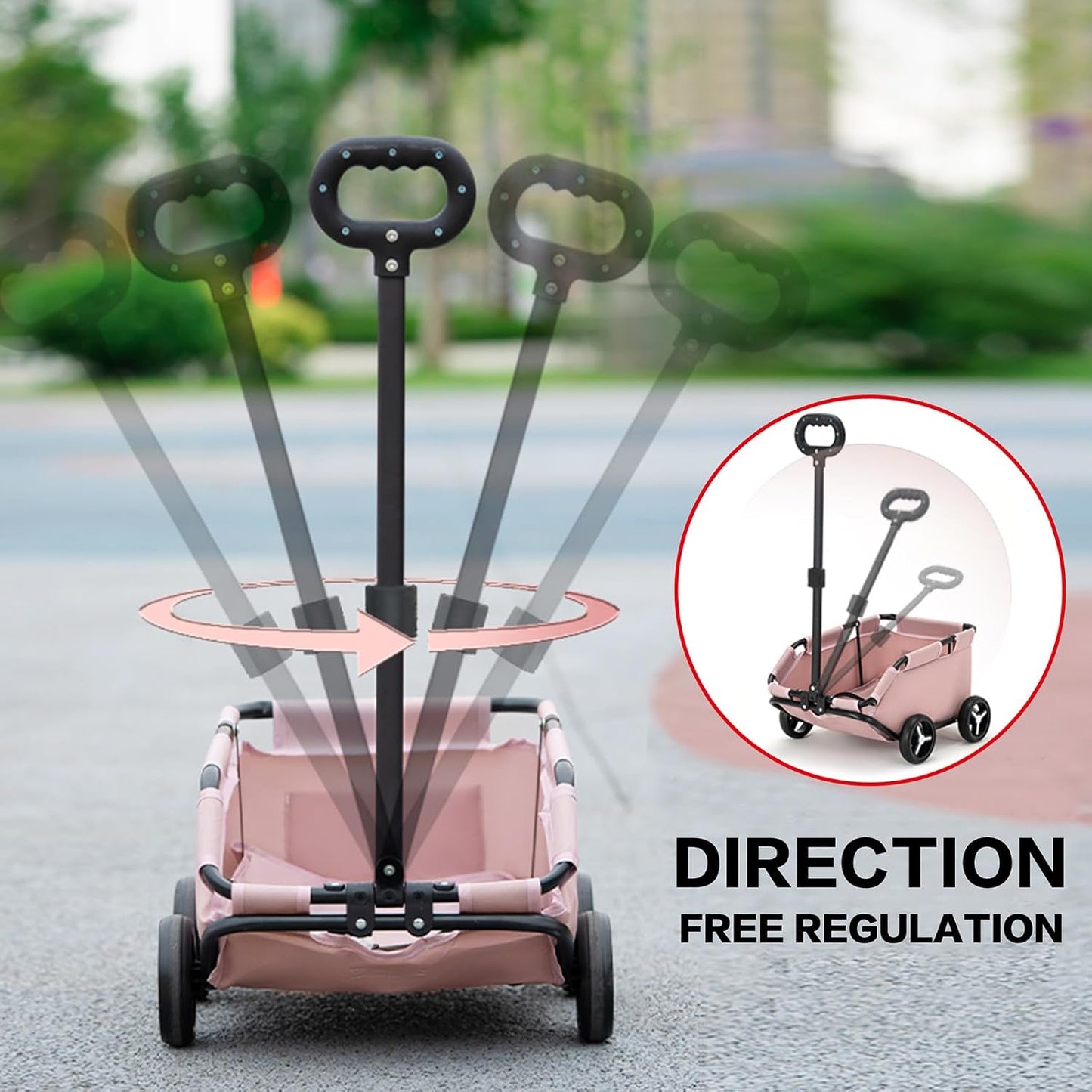 Dog Stroller 4 Wheels Folding Dog Cart Pet Stroller for Travelling Shopping Walking Playing for Small Dogs Cats (Black)