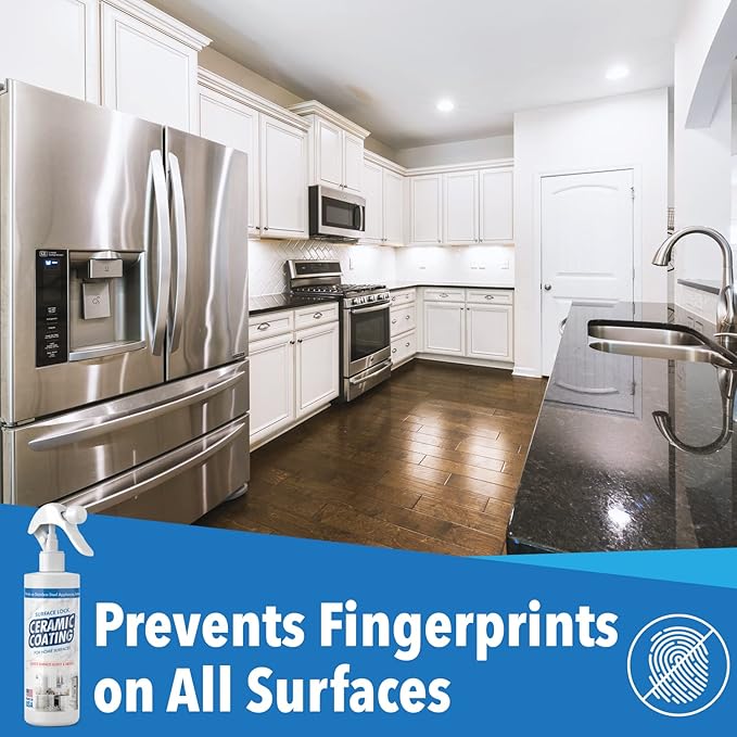 Home Ceramic Coating for Stainless Steel, Glass and Countertops - Seal, Protect & Shine for the Kitchen & Bathroom - Fights Fingerprints, Grime and Stains in Your Life - 8 fl oz - Proof It Works
