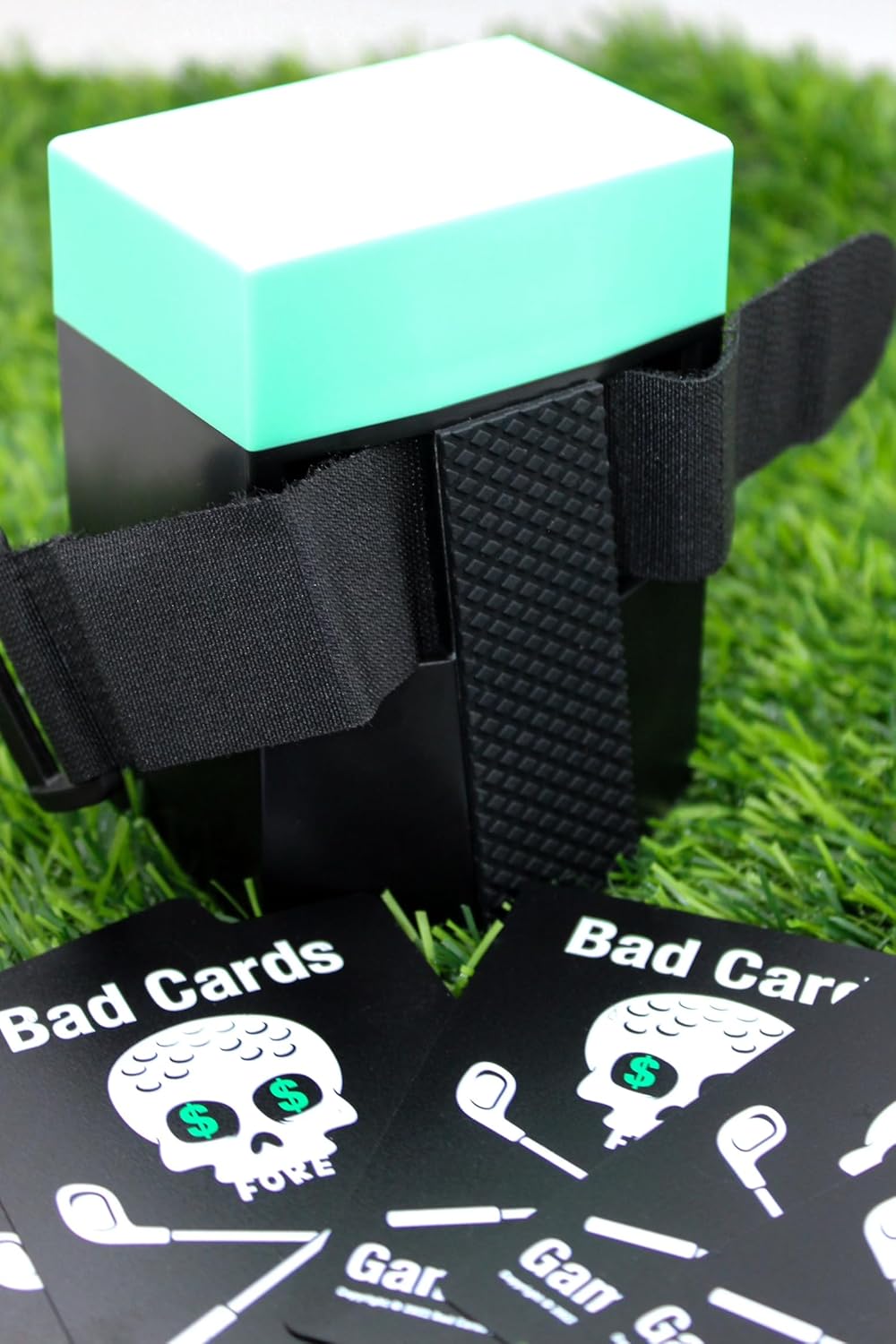 Bad Cards Fore Gambling Golfers (Weatherproof Edition) - On-Course Golf Betting Game, PVC Cards in Durable Plastic Box, Straps to Golf Cart, Fun & Unique Golf Gambling Game for Any Round